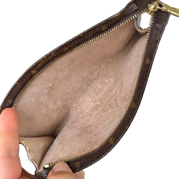 Authentic Louis Vuitton Brown Monogram Leather Toiletry Cosmetic Pouch Bag Case - Picture 7 of 13